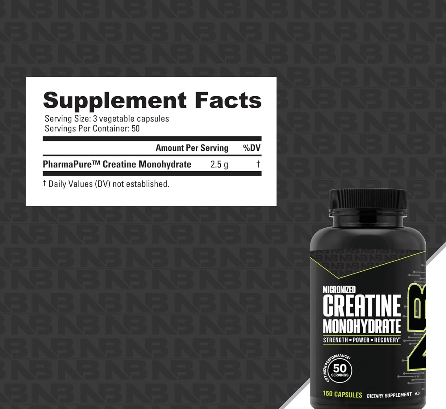 NutraBio Creatine Monohydrate Capsules