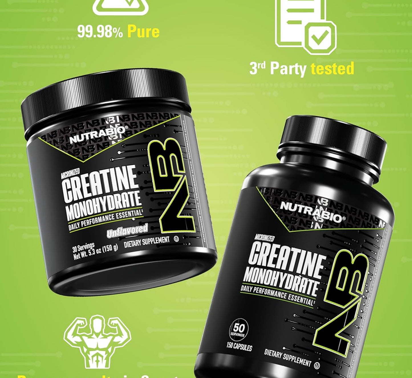NutraBio Creatine Monohydrate Capsules